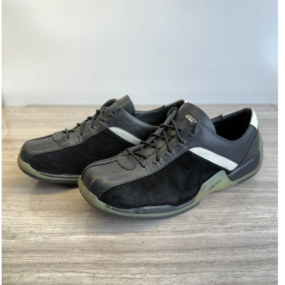 Vintage Y2K G by Guess 37G Square Toe Black Leather Suede Driving Sneakers sz7